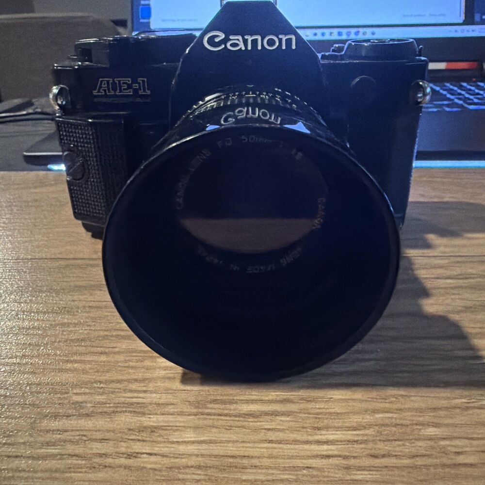 Tested Canon AE-1 Program Black Film Camera -Tested